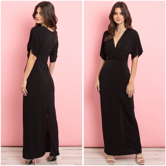 🆕Gorgeous v neck maxi dress in black - Picture 2 of 4
